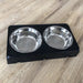 Adjustable Elevated Dog Feeder with Double Stainless Steel Bowls — Small to Large Dogs