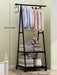 Floor-Mounted Folding Clothes Rack — Triangular Double-Rail Hanger