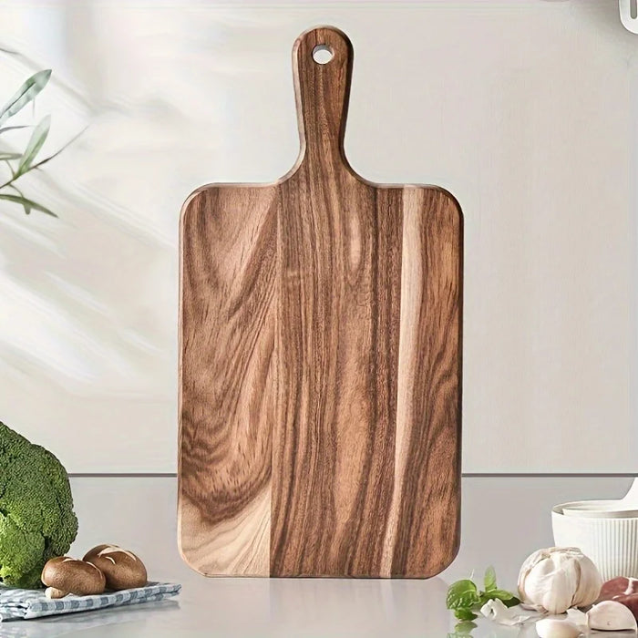 Acacia Wood Cutting Board with Handle — Ultra-Thick Dual-Sided Chopping & Serving Board