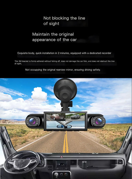 4‑Channel Dash Cam with 170° Front Lens, Night Vision & 24/7 Parking Monitor