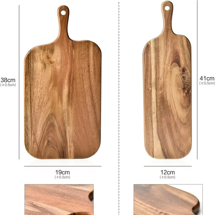 Wooden Cutting Board with Handle — Rectangular Serving & Cheese Board