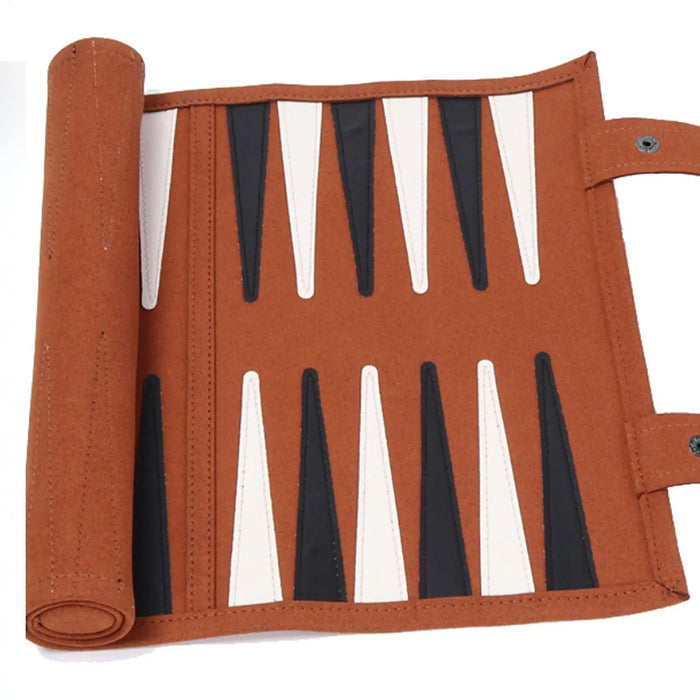Roll-Up Backgammon Travel Set – Portable Classic Board Game for Family & Friends