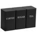 3‑Piece 1 L Coffee, Tea & Sugar Canisters with Airtight Bamboo Lids — Metal Storage Jars