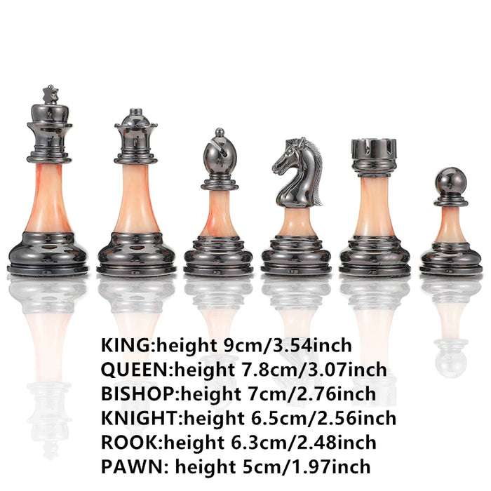 Large Wooden Chess Set — 45cm (17.7") Board, Electroplated Acrylic King 9cm (3.54")