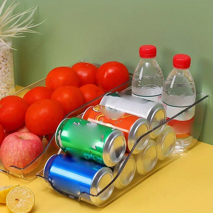 Auto-Rolling Can Dispenser Fridge Organiser – Plastic Pantry Bins