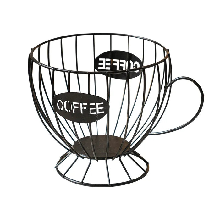 Metal Coffee Capsule Holder – Large Capacity Coffee Cup Pod Organizer (Black or Gold)