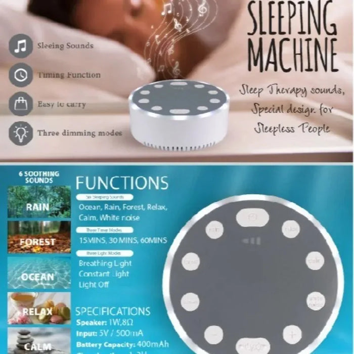 Baby White Noise Machine with Night Light — Portable Sleep Aid for Babies & Toddlers