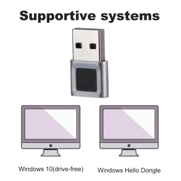 USB Fingerprint Key U5/U7/U8 — 360° Biometric Reader for Windows Hello (Win 10/11)