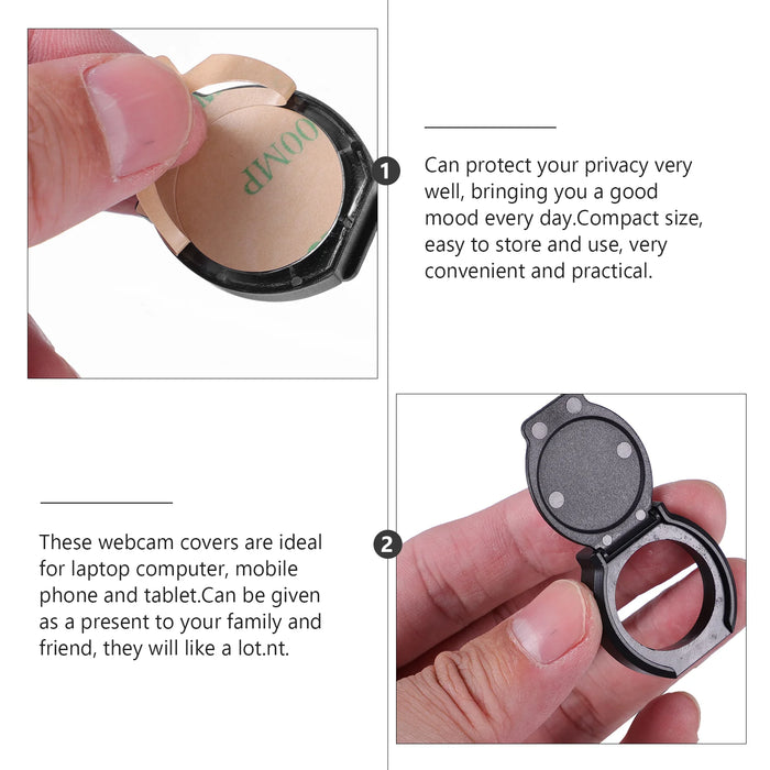 5-pack Ultra-Thin Webcam Privacy Covers for Laptops, Tablets and Phones — Black