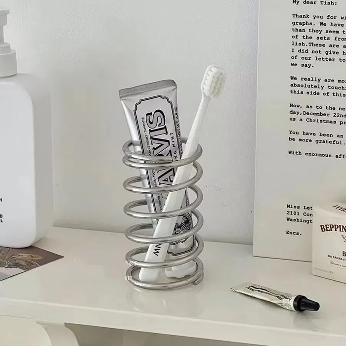 Stainless Steel Toothbrush & Makeup Brush Holder — 11 x 6.5 cm