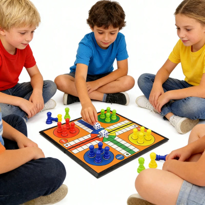 Portable Ludo, Chess & Backgammon Foldable Travel Game Set