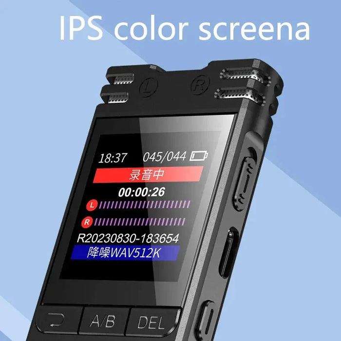 Pen Voice Recorder — 1.44in Colour Screen, Dual Mic, 500mAh, Up to 128GB