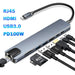 USB-C 8-in-1 Hub — HDMI 4K 30Hz, 100W PD, RJ45 100Mbps, SD/TF & USB 3.0