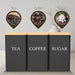 3‑Piece 1 L Coffee, Tea & Sugar Canisters with Airtight Bamboo Lids — Metal Storage Jars