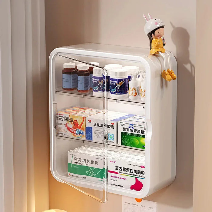 No‑Drill Wall‑Hanging Storage Rack — 3‑ or 4‑Tier PVC Organiser