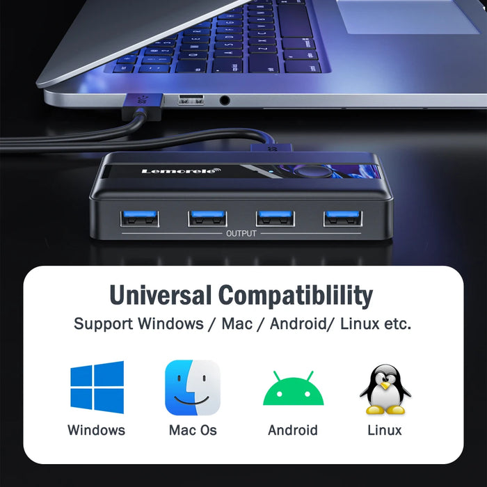 USB 3.0 KVM Switcher – 2 Computers, 4 USB Devices with HDMI 4K Support