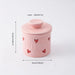1-piece Pink Ceramic Butter Crock with Lid and Knife – French-style Porcelain Butter Dish