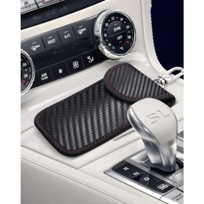 Faraday Key Fob Pouch — Carbon Fibre Signal‑Blocking Protector