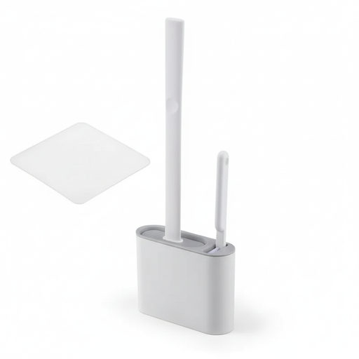 Silicone Soft‑Bristle Wall‑Mounted Toilet Brush with ABS Handle