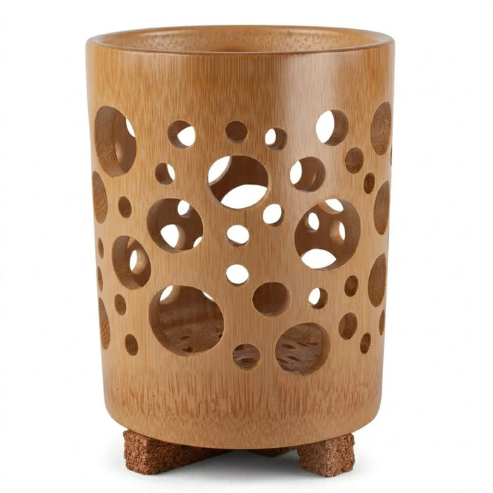 Bamboo Toothbrush Holder Cup – Ventilated Drainage Toothbrush Drainer, Biodegradable 10cm
