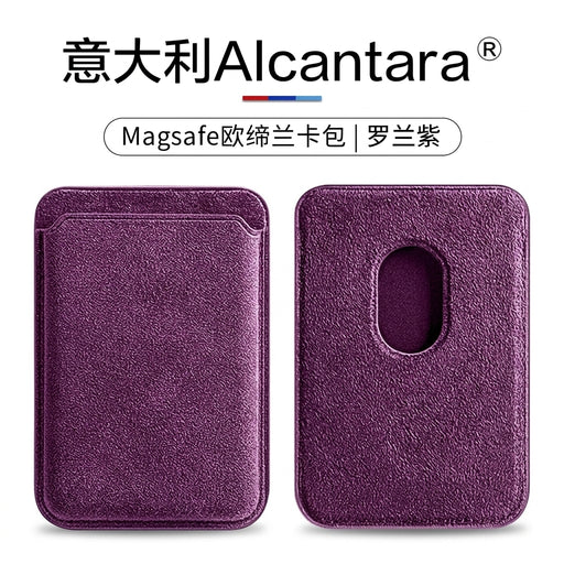 Real Italian Alcantara MagSafe Wallet Case for iPhone 12–16 (Built-in Card Holder)