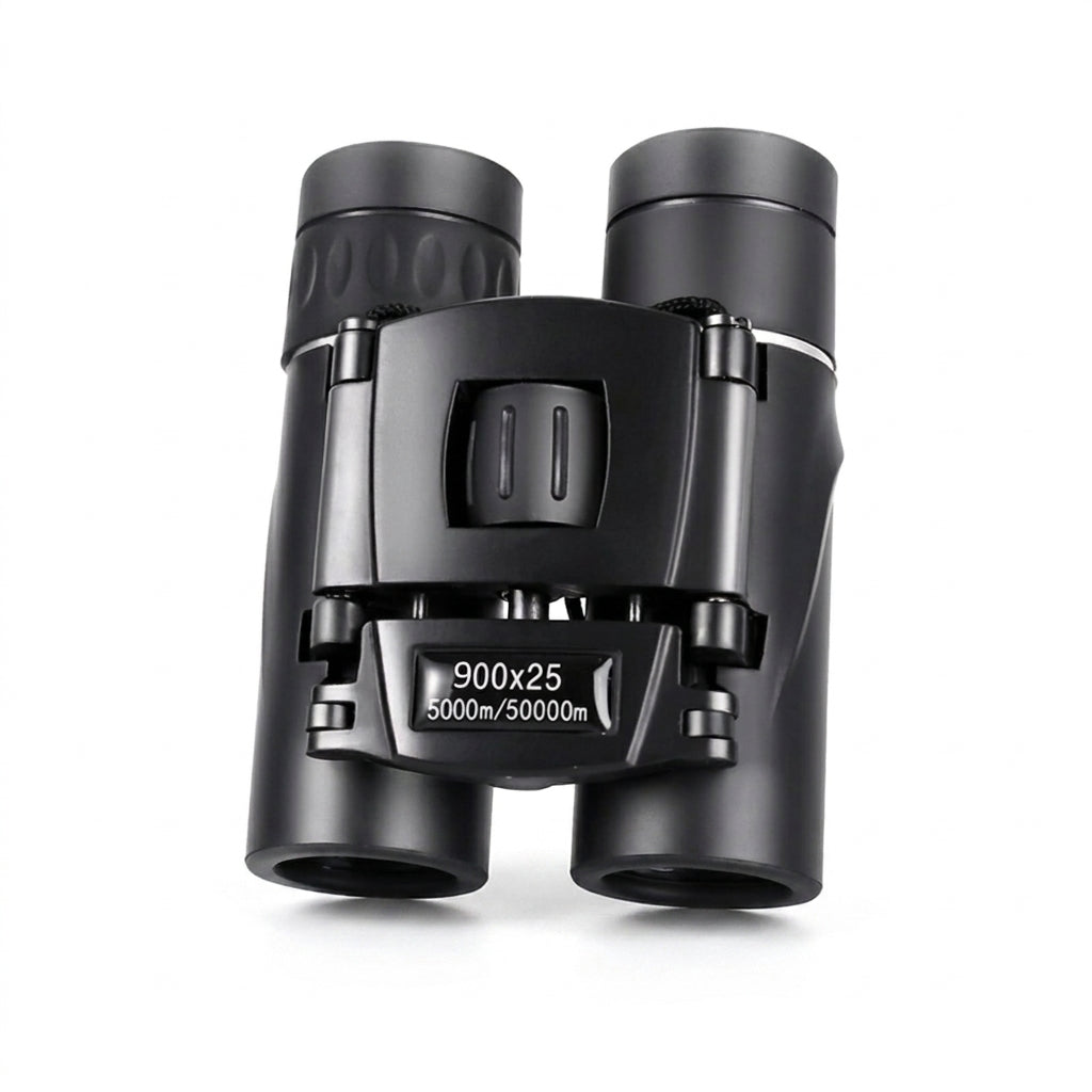 900x25 HD Zoom Portable Binoculars - 25mm BAK4 Prism, Folding Low-Light
