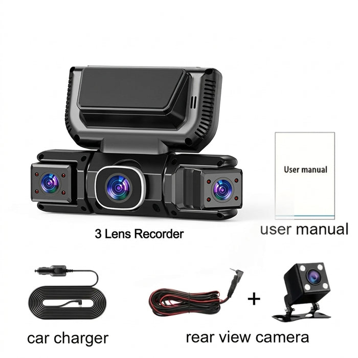 4‑Channel 1080p Wi‑Fi Dash Cam — Front, Rear, Left & Right with 24‑Hour Parking Monitor