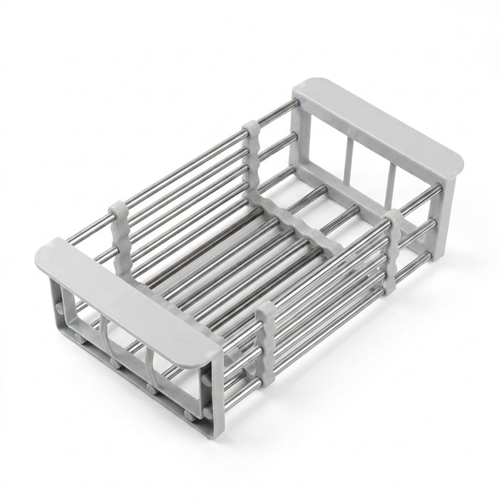 Adjustable Stainless Steel Extension Sink Rack — Foldable Dish & Fruit Drainer