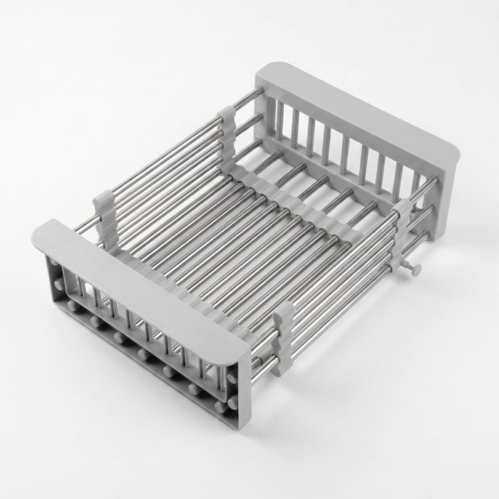 Adjustable Stainless Steel Extension Sink Rack — Foldable Dish & Fruit Drainer