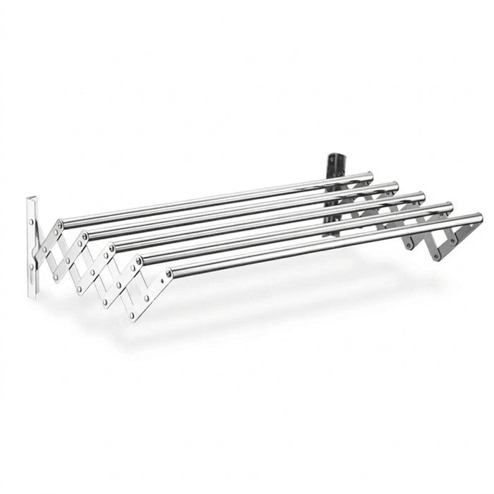 Wall-Mounted Foldaway Clothes Drying Rack - Expandable Stainless Steel
