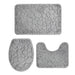 Three‑Piece Stone‑Pattern Microfibre Bathroom Mat Set — Water‑Absorbent & Non‑Slip