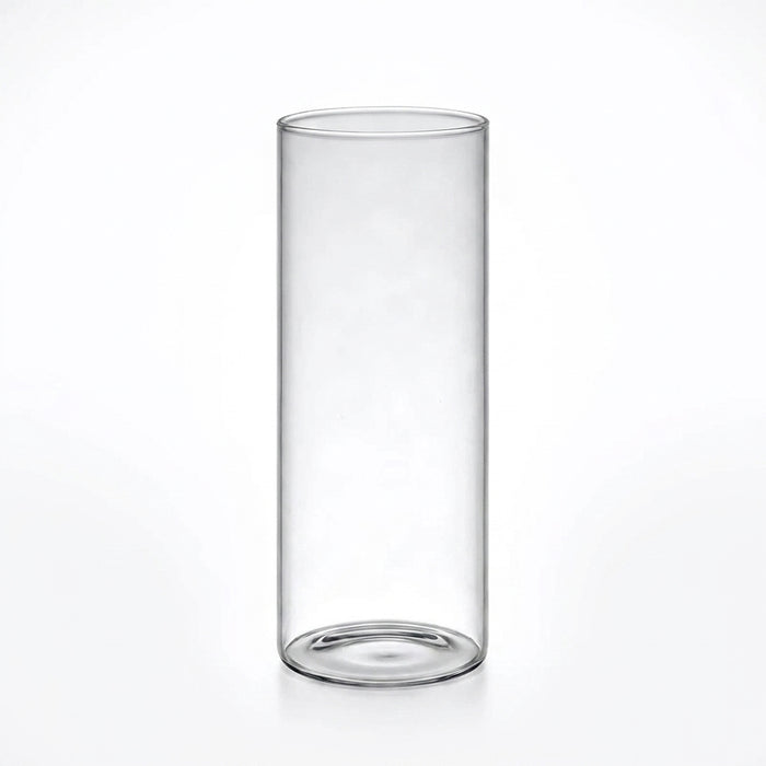 Clear Cylinder Glass Candle Holder – Lead‑Free Calcium Sodium Glass, Multiple Sizes (Candles Not Included)