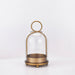 Vintage Brass Metal Candle Holder Set with Glass Domes