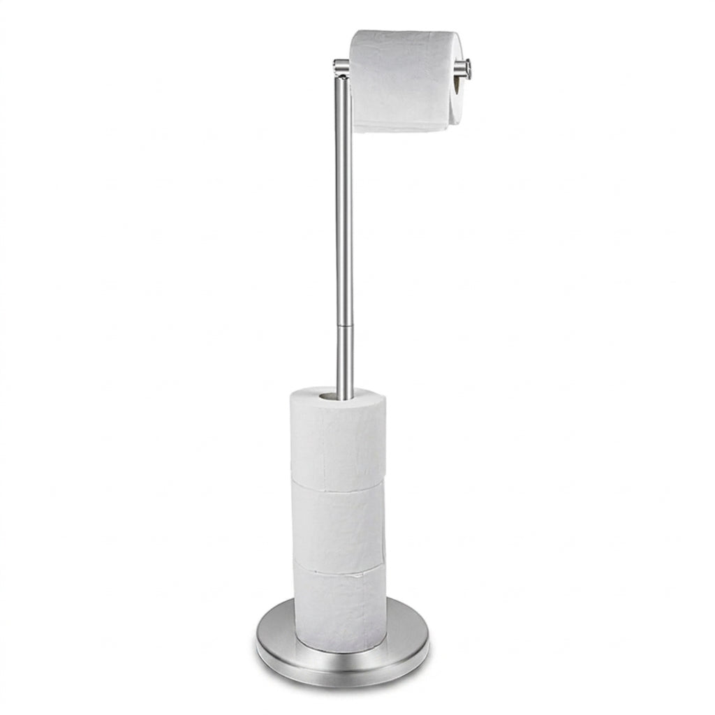 Stainless Steel Freestanding Toilet Roll Holder – 4–5 Roll Storage