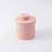 1-piece Pink Ceramic Butter Crock with Lid and Knife – French-style Porcelain Butter Dish