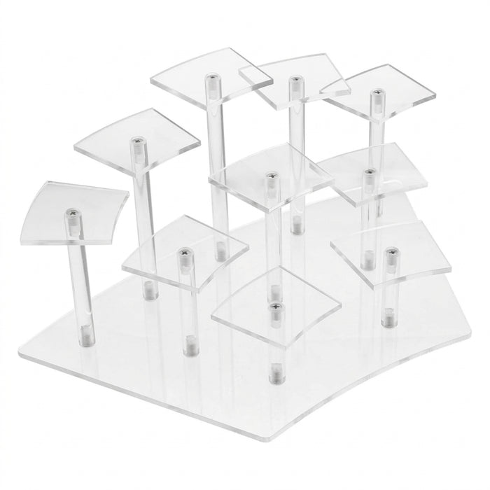 8/10-Tier Acrylic Display Riser Shelf — Layered Stand for Action Figures, Perfume & Desserts