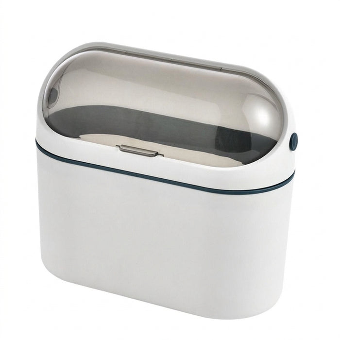 Mini Desktop Compost Bin – Hanging Countertop Rubbish Bucket (Orange / Navy)