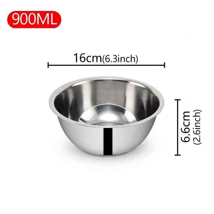 Stainless Steel Mixing Bowl — Flour, Egg & Salad Basin for Baking