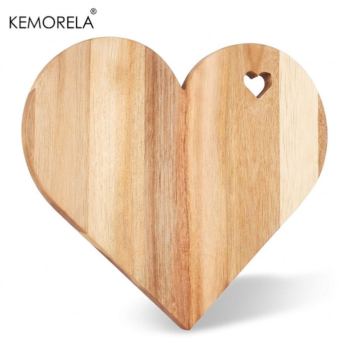 Heart-Shaped Acacia Wood Cutting Board – Bread & Cheese Platter (1 or 2 pcs)