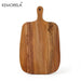 Wooden Cutting Board with Handle — Rectangle Chopping Board for Fish, Cheese, Bread & Fruit