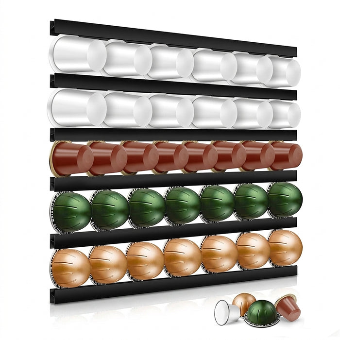 Universal Coffee Capsule Holder – 10 Adhesive Strips for K‑Cup, Nespresso, Dolce Gusto
