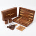Solid Mahogany Veneer Backgammon Set – Foldable Tabletop Game for Family Entertainment