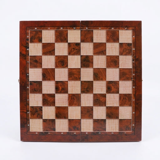 3-in-1 Wooden Chess, Checkers & Backgammon Set — Foldable 29 x 29cm Board