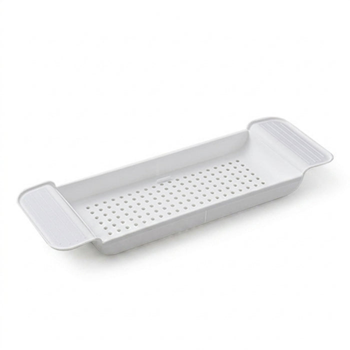 Expandable Bath Tray with Draining Design – Plastic Tub Caddy