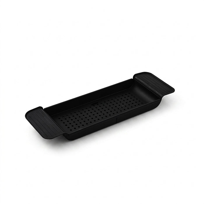 Expandable Bathtub Tray Caddy with Non-Slip Pads — Sturdy PA+PE Bath Tray (Grey, White, Black)