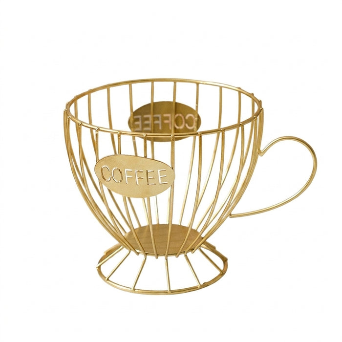 Metal Coffee Capsule Holder – Large Capacity Coffee Cup Pod Organizer (Black or Gold)