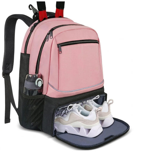 Large Reversible Tennis and Pickleball Backpack with Zip Closure and Shoe Pocket