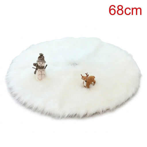 68cm White Plush Christmas Tree Skirt
